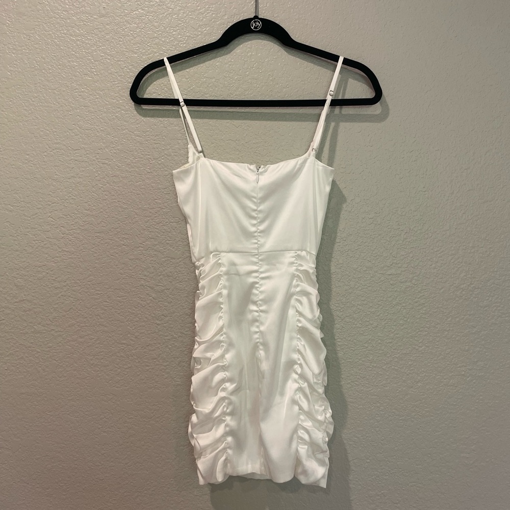 Oh Polly Ruche Underwired Satin Mini Dress - Picture 2 of 5